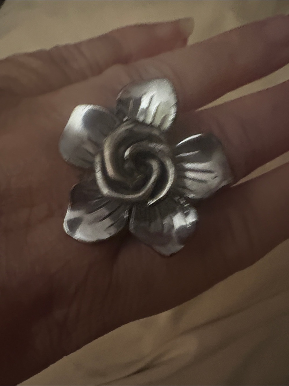 Silver Flower Statement Ring - Women's Floral Jewelry